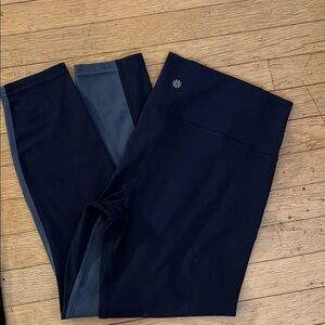 Athleta Colorblock Leggings in Dark and Light Gray